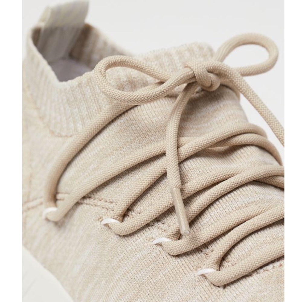 H&M Beige Melange Fully Fashioned Sneakers Size EU 40, US 7.5 - Picture 3 of 12